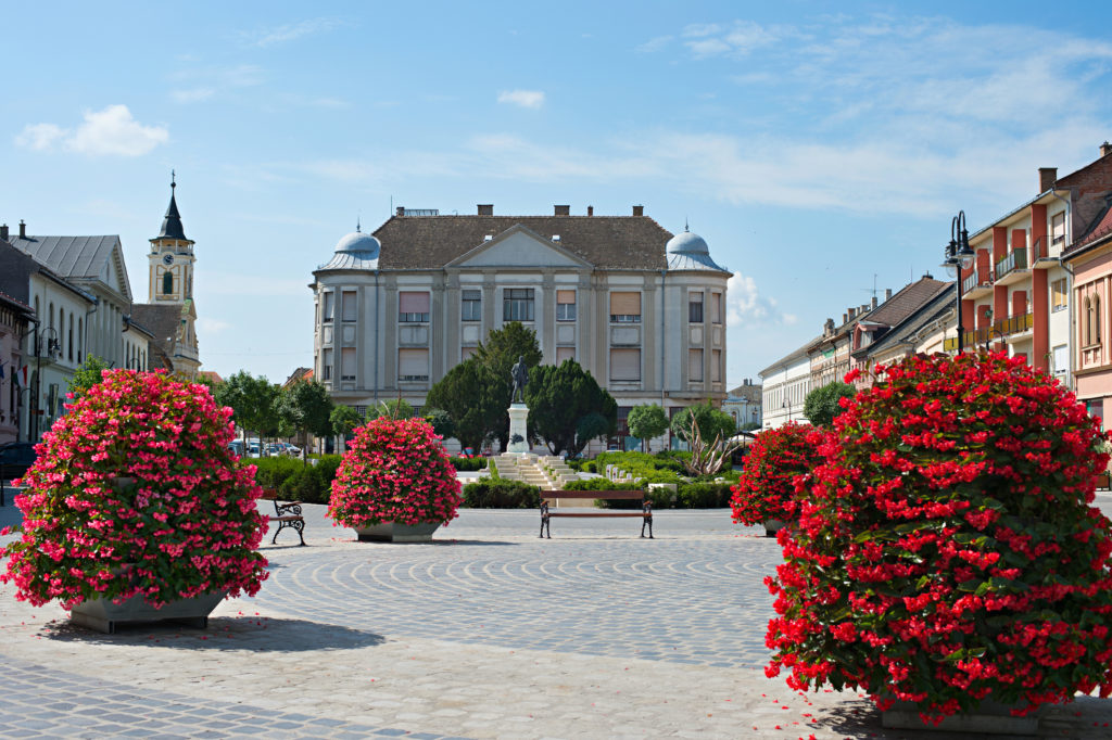 Baja city center. Baja is a city in southern Hungary. Famous tourist destintion.