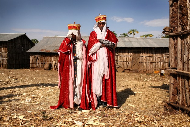 Priest Addisu, 23, and his new bride Destaye, 11, are married in a traditional Ethiopian Orthodox wedding in the rural areas outside the city of Gondar, Ethiopia on Feb. 4, 2008. Since Addisu is a priest, it was necessary that he only marry a virgin.