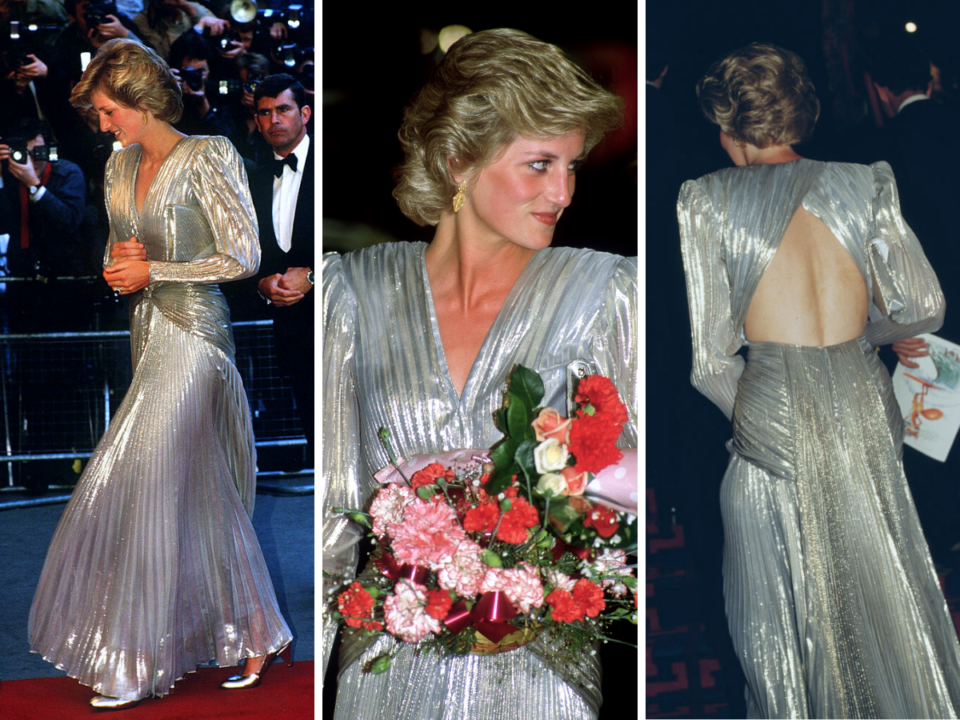 Diana divattervezője - Nők Lapja Diana kedvenc tervezője csillogó szürke ruhájában a James Bond film premierjén