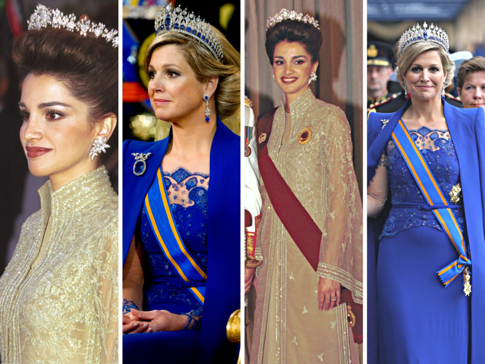 Ránija jordán királyné és Máxima holland királyné koronázási ruhái