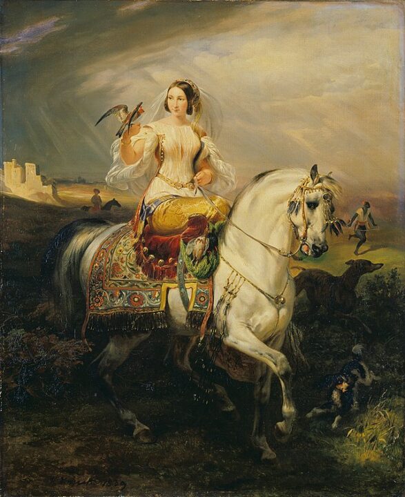 Horace Vernet An Algerian Lady Hawking