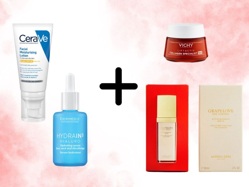 Nappalra: CERAVE Hidratáló arckrém és DERMEDIC Hydrain³ Hidratáló szérum arcra, nyakra és dekoltázsra, estére: VICHY Liftactiv Collagen Specialist éjszakai arckrém és A. GERE Grapelove Feel timeless - Active Repairing Serum - Nők Lapja Nappalra: CERAVE Hidratáló arckrém és DERMEDIC Hydrain³ Hidratáló szérum arcra, nyakra és dekoltázsra, estére: VICHY Liftactiv Collagen Specialist éjszakai arckrém és A. GERE Grapelove Feel timeless - Active Repairing Serum