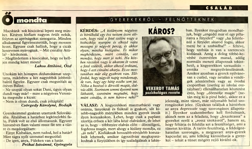 kisgyerekkori-maszturbacio-vekerdy-tamas- - Nők Lapja kisgyerekkori maszturbáció vekerdy tamás