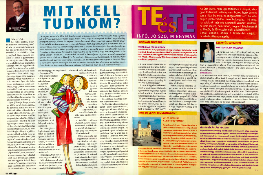 elsős gyerekek szüleinek vekerdy tamás