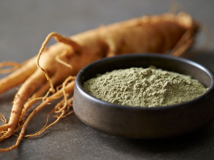 ginzeng gyökér és por