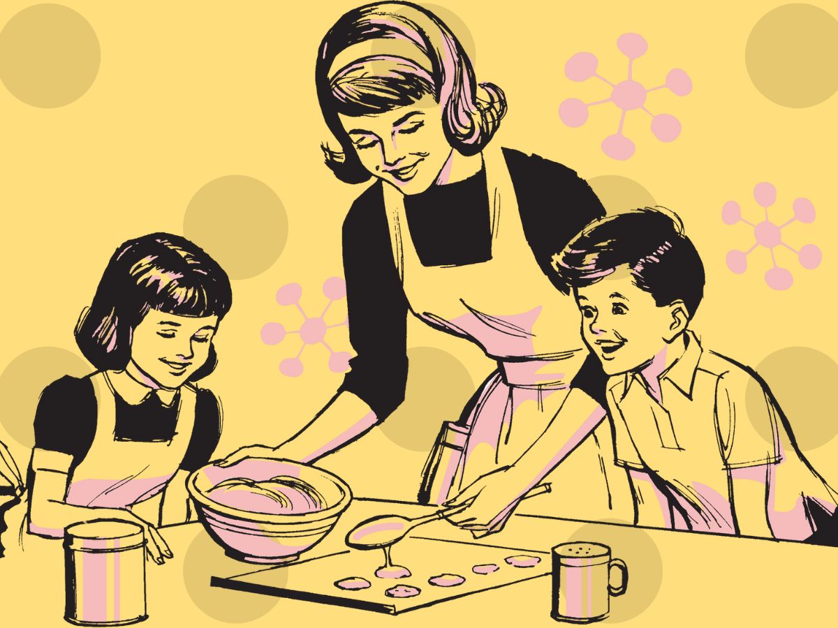 háztartás sütemény család anyuka