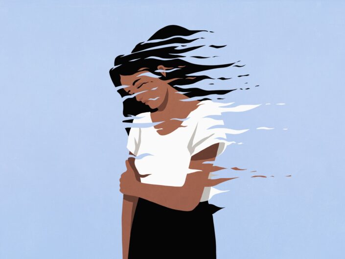 szomorú nő grafika