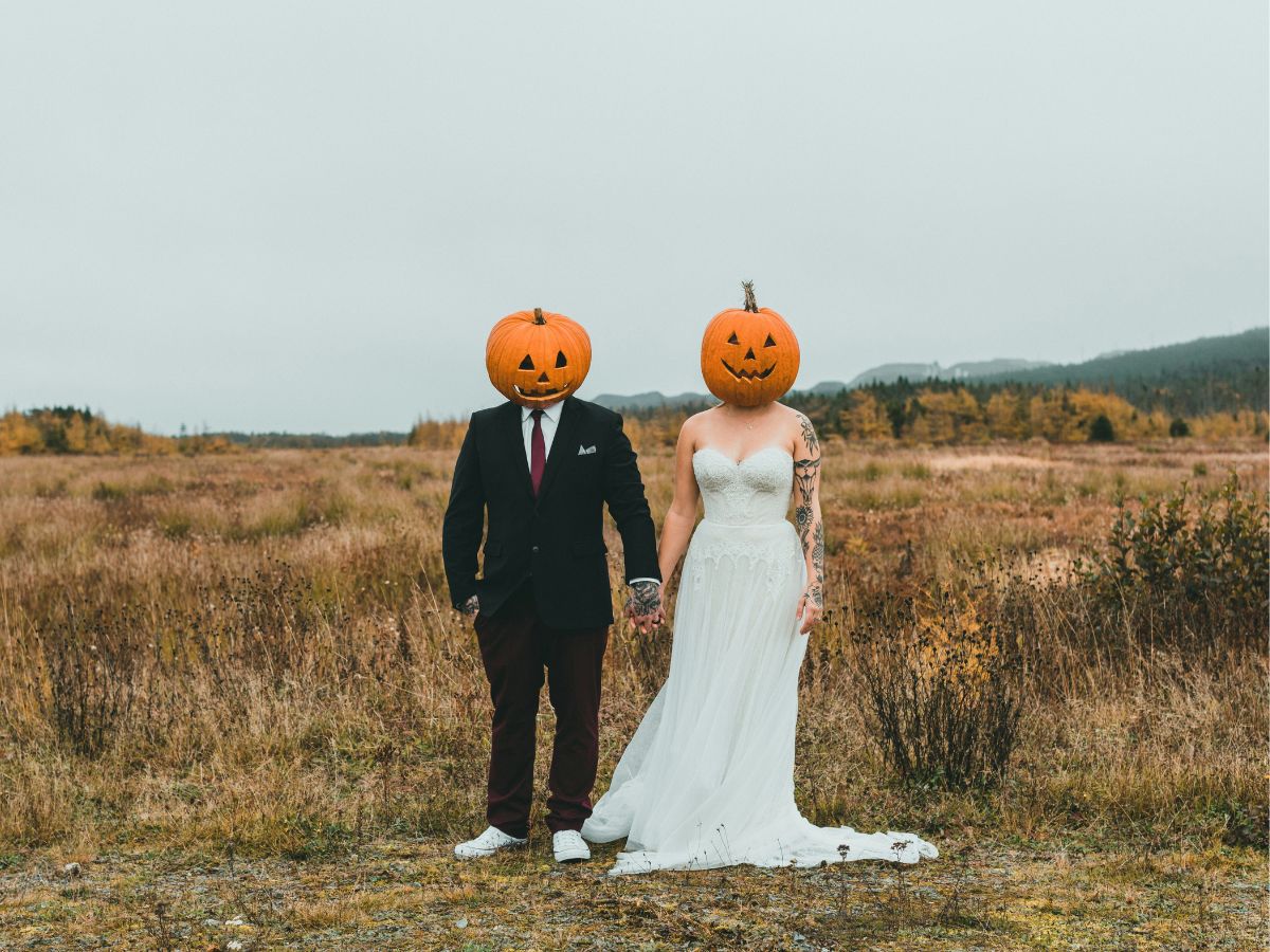halloween, esküvő, szerelem, ősz