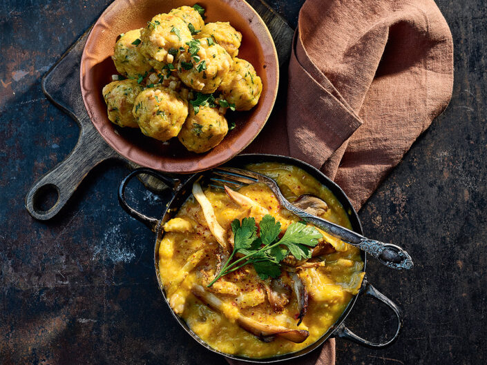 Laskagomba-vadas zsemlegombóccal