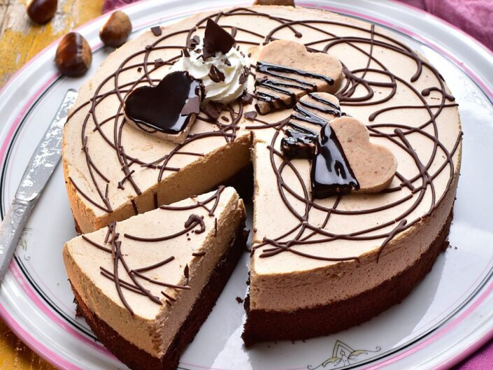 tejszínes gesztenyetorta gesztenyeszívekkel