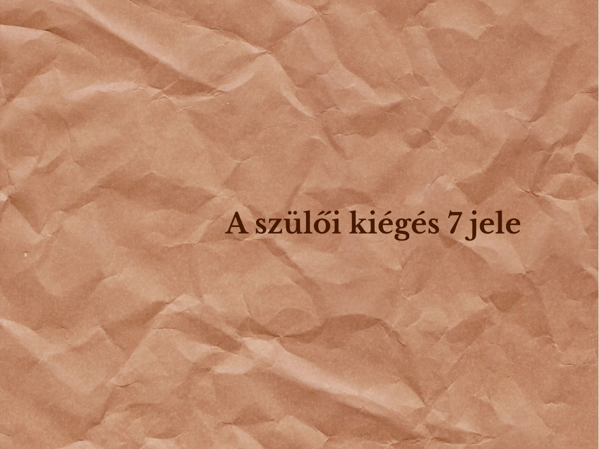 szülői kiégés