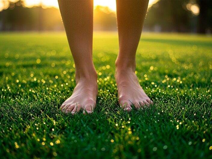 mezítláb a füvön