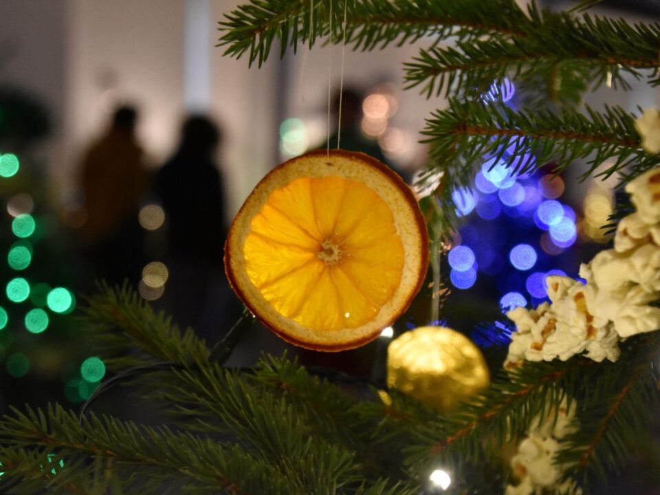 karácsonyfadísz szárított narancsból 