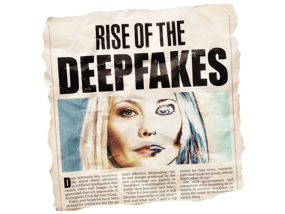 Newspaper cutting with headline Rise of the Deepfakes - Nők Lapja