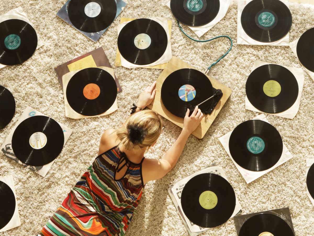 nő szőnyeg bakelit lemez