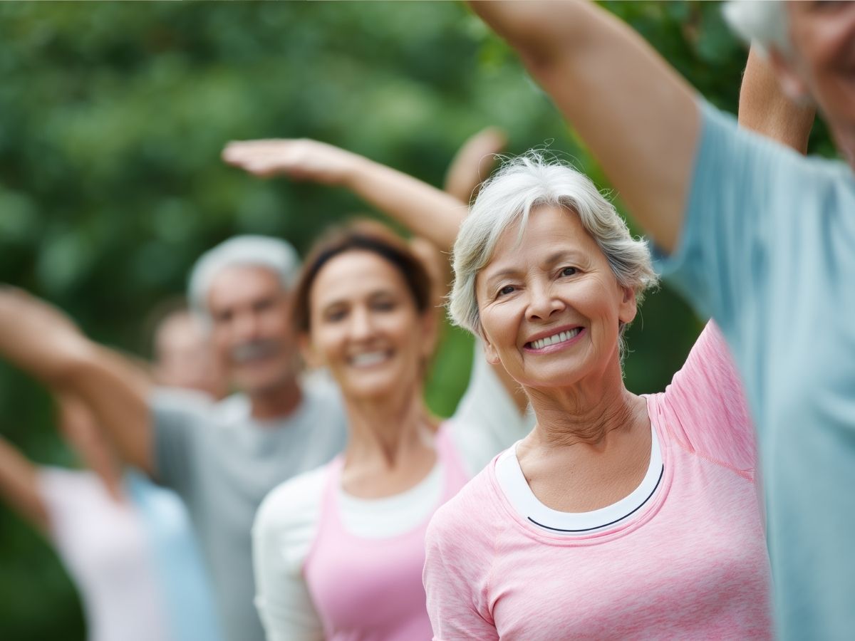 idősebb nők tornáznak