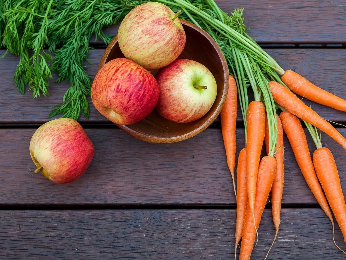 alma, sárgarépa