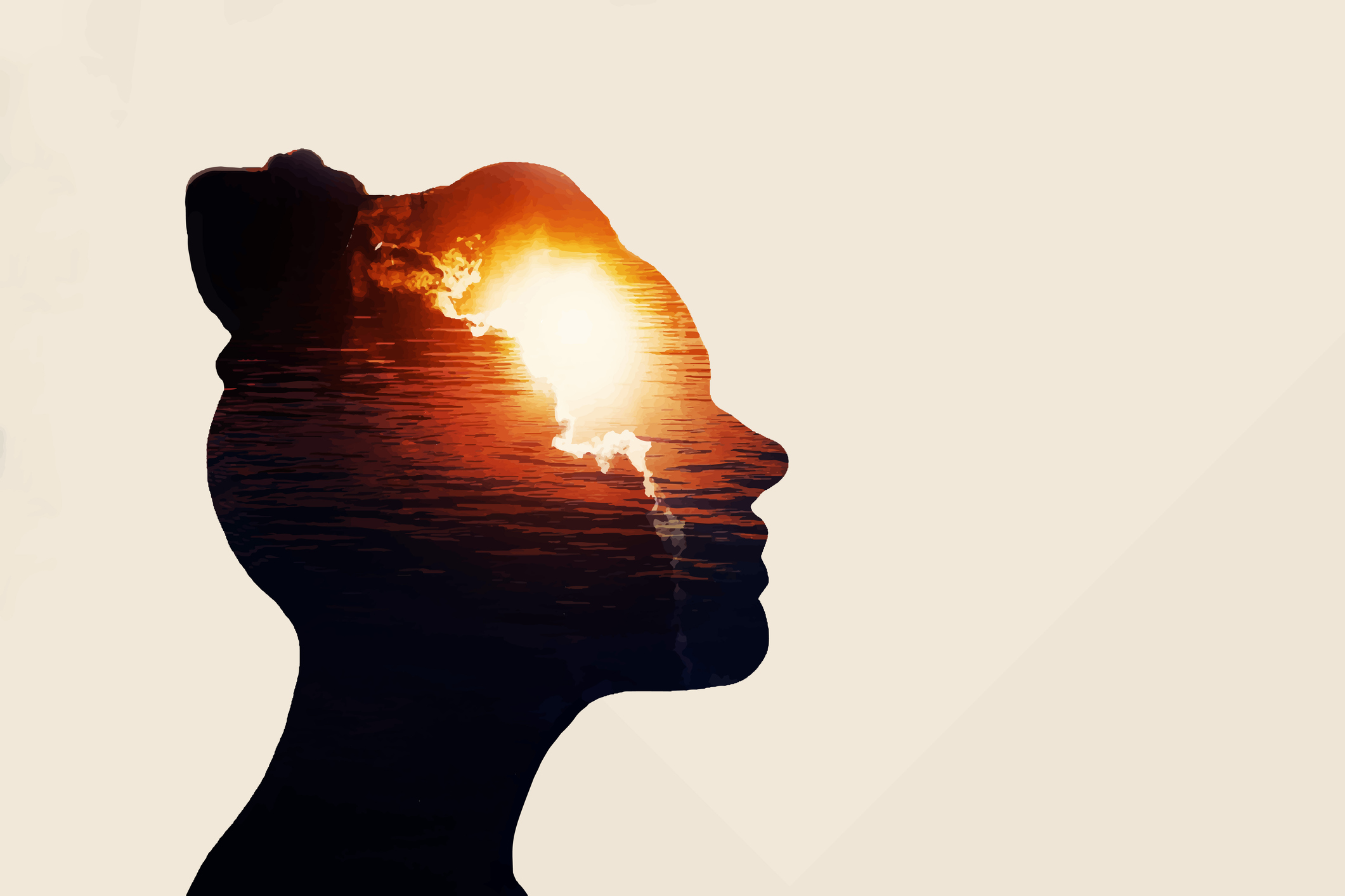 nő fejében villágosság