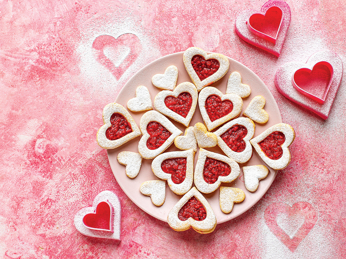 Pezsgős málnazselés linzer