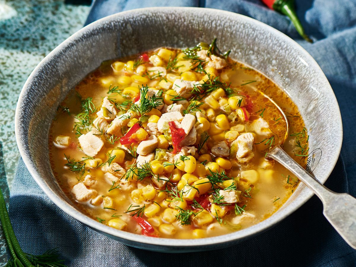 kapros kukoricaleves csirkével, csilivel