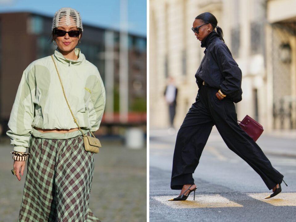 Street style képek nők széldzsekiben