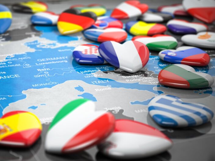 zászlómintás szívek