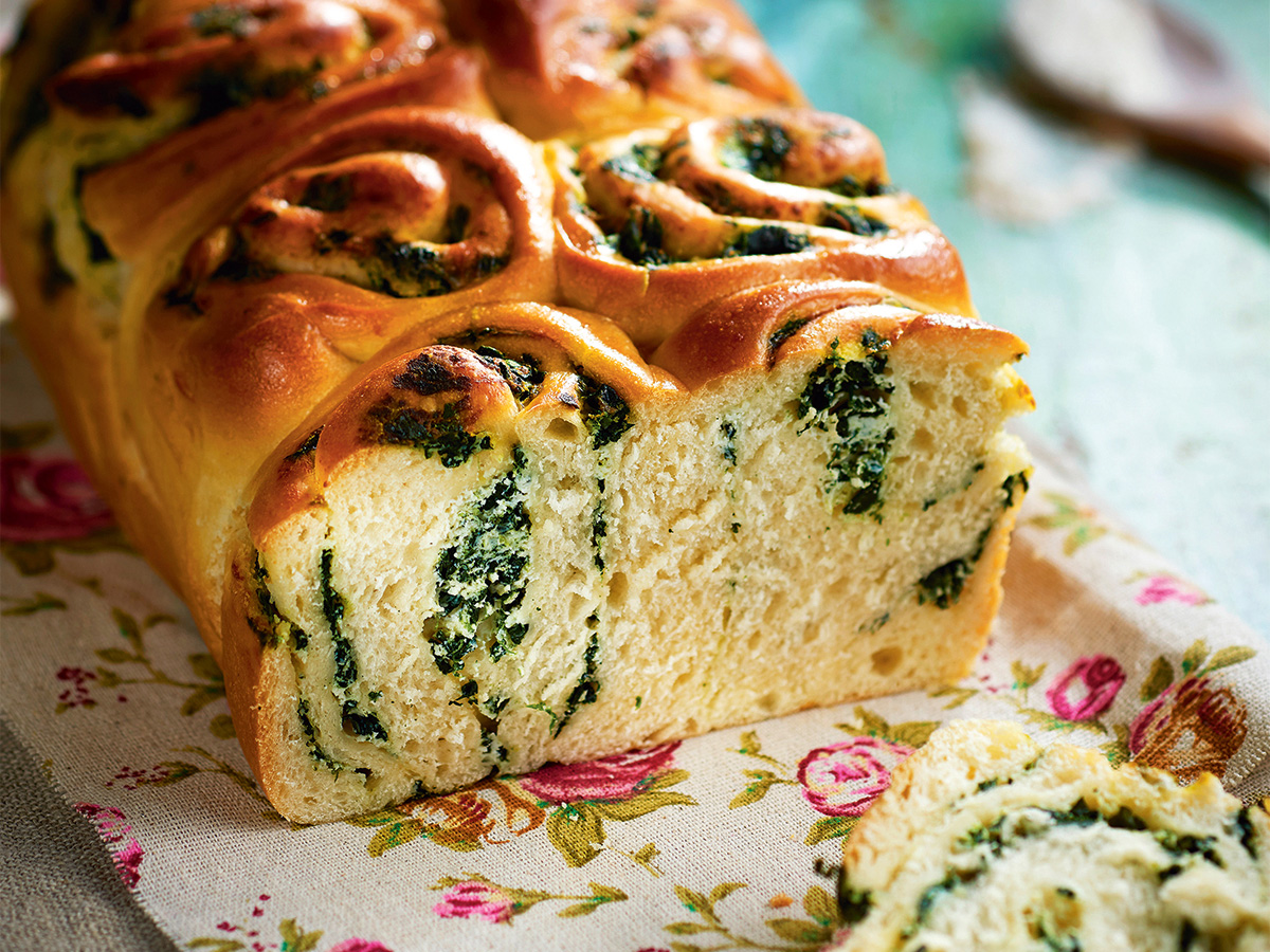 spenótos, ricottás kalács