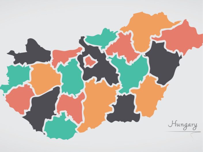 Magyarország térképe vármegyékre bontva