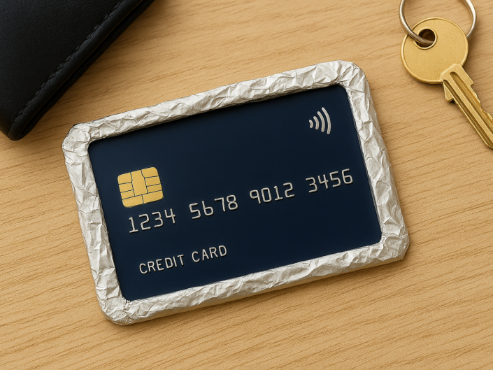 bankkártya alufólia