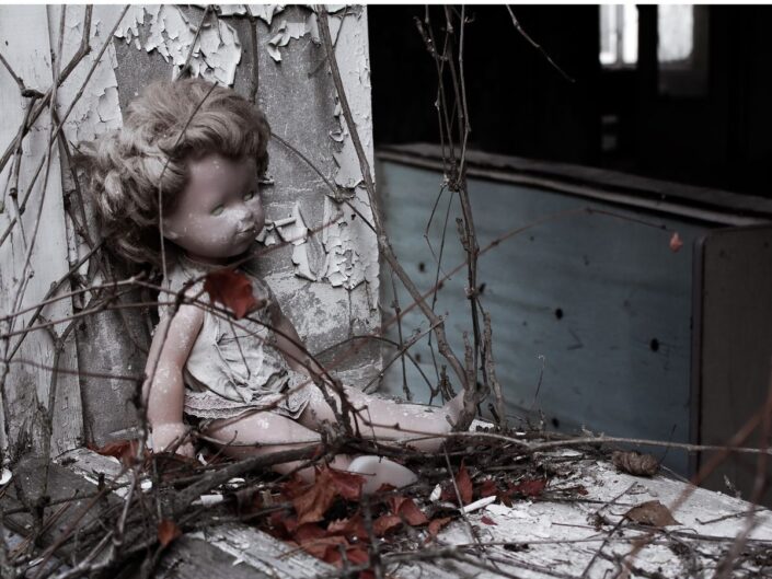 Egy poros, elhagyott szobában egy régi játékbaba ül az ablakpárkányon. A falról pereg a festék, száraz ágak és levelek borítják a környezetet, minden romos és elhagyatott.