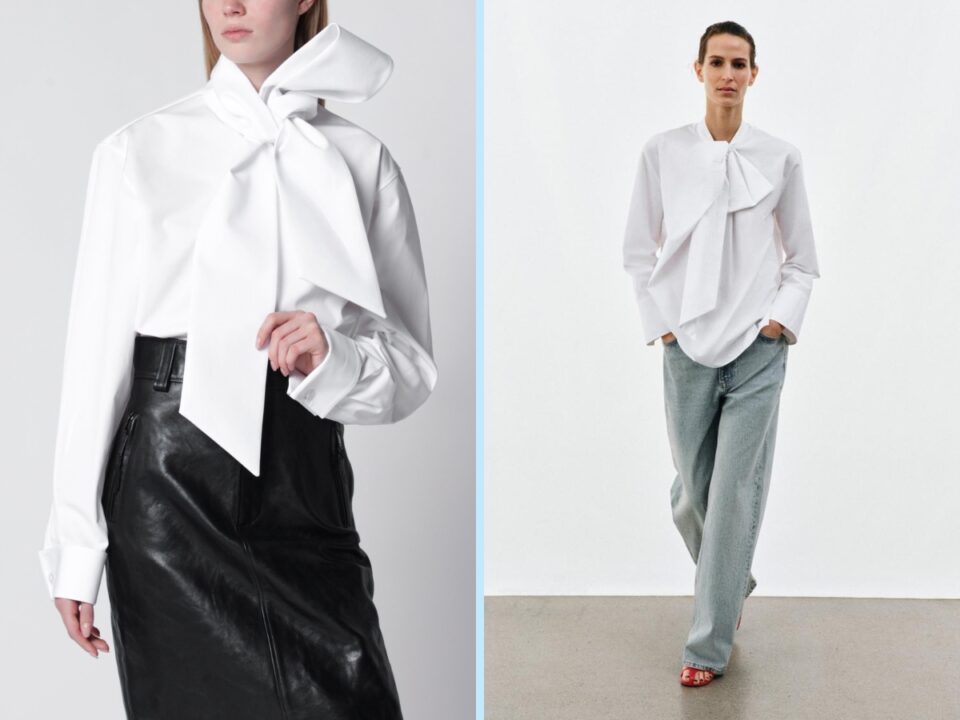 két modell fehér ingben