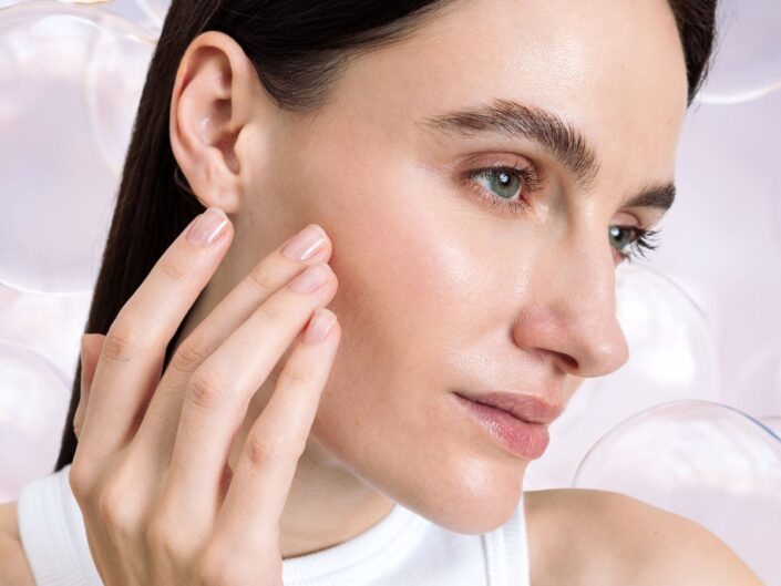 nő szép bőrrel glass skin