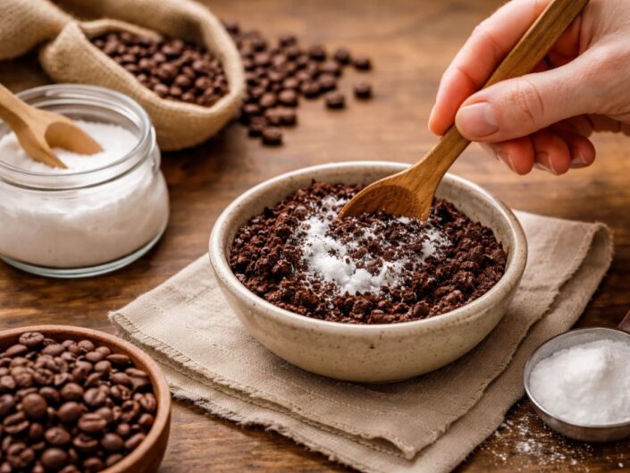 használt kávézacc szódabikarbónával keverve