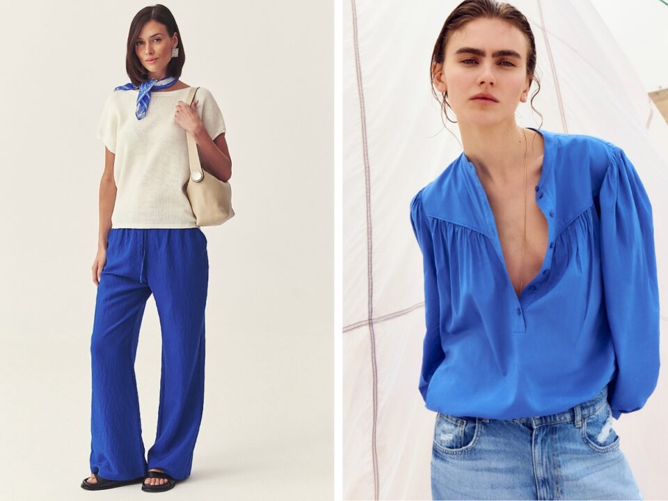 Nők türkizkék ruhában