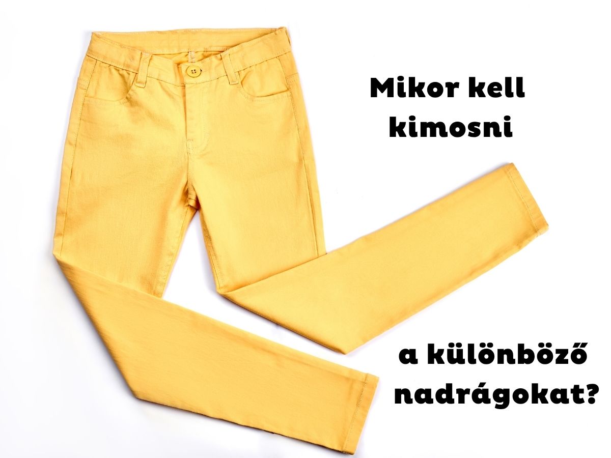 Sárga nadrág fehér háttéren