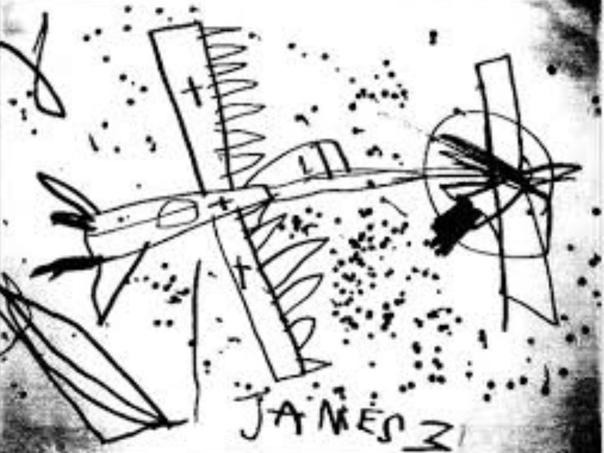 A 3 éves James rajza második világháborús repülőgépről