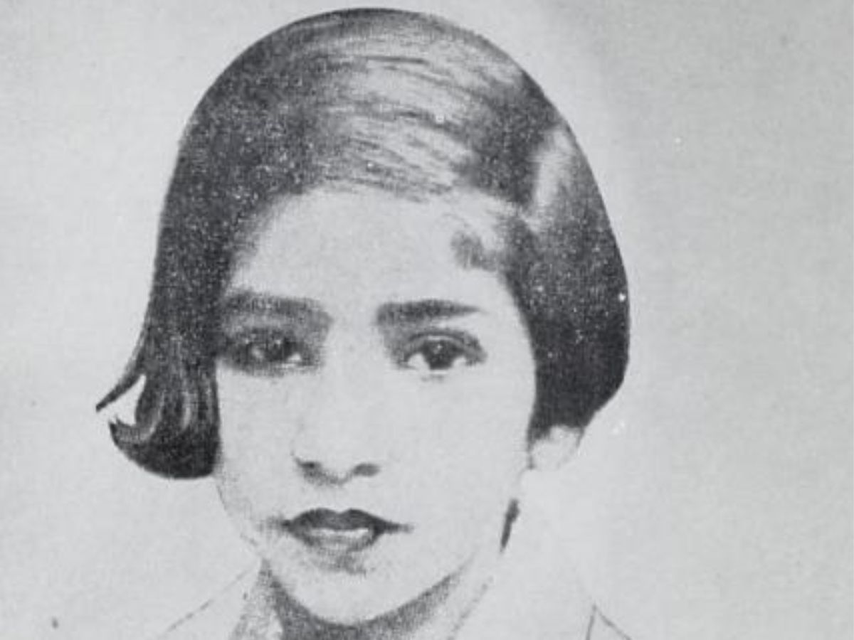 Shanti Devi fekte-fehér gyerekkori képen