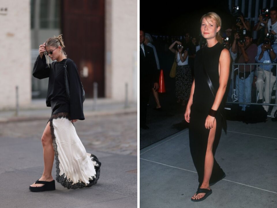 Gwyneth Paltrow és egy street style fotó amin platform cipő látható