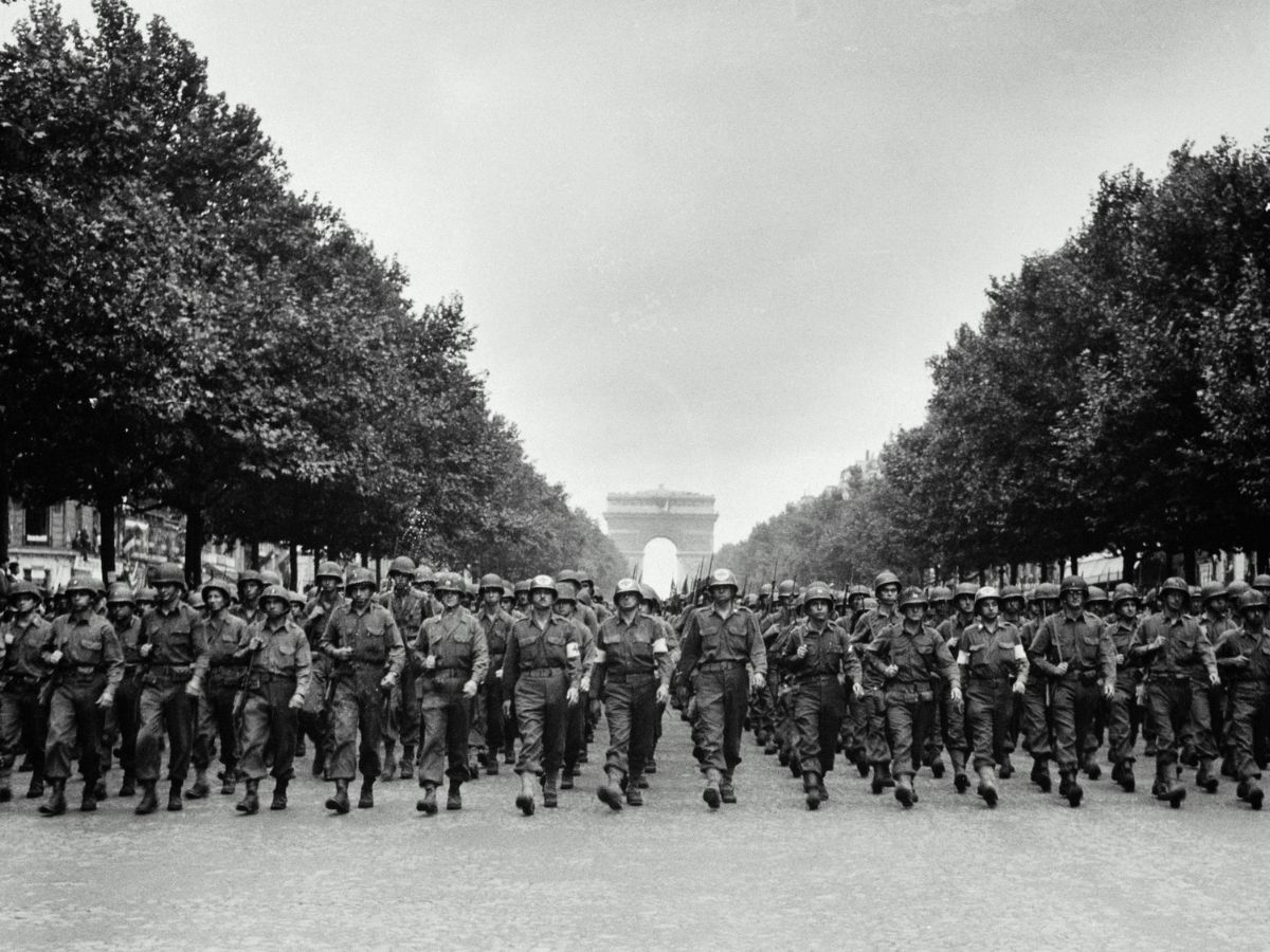 Amerikai csapatok, Franciaország, 1944. augusztus 29. – stockfotó