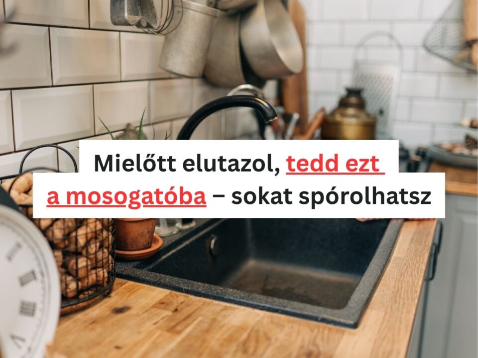 kép egy konyharészletről, fekete mosogatótálva mögötte csempe, világos fa pulton