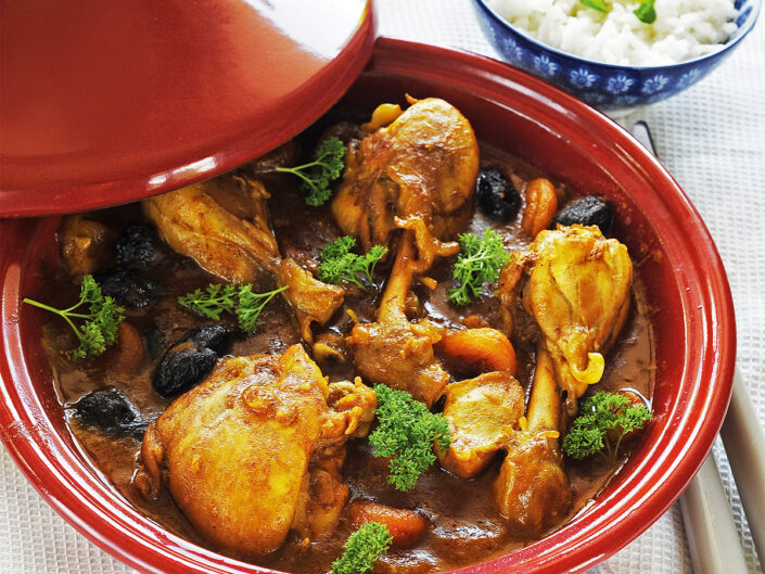 Csirkés, aszalt gyümölcsös tagine