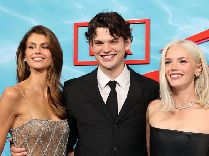 Kaia Gerber, Homer Gere és Hayes Warner az The Shards (Szilánkok) világpremierjén New Yorkban, 2026. július 27-én