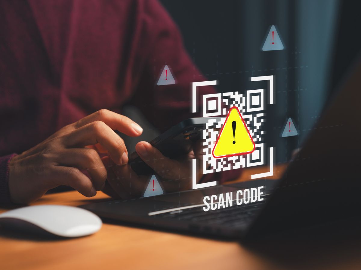 QR-kódos csalásra figyelmeztető ikon