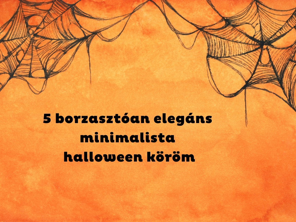 Halloween narancssárga háttéren fekete pókhálók a sarokban