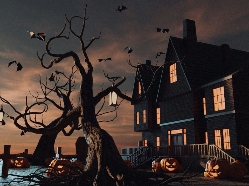 halloween-mit-unneplunk - Nők Lapja Halloween illusztráció kísértetházzal, töklámpásokkal