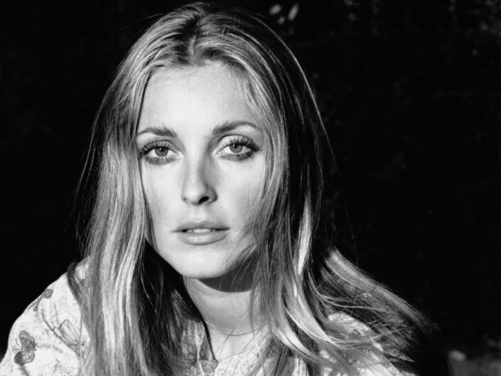 Sharon Tate fekete-fehér fotó, 1969. meggyilkolása előtt